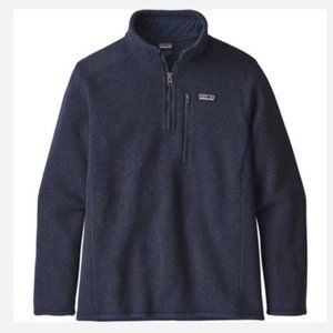 New Patagonia Better Sweater 1/4 Zip Fleece Pullover Boys Navy  XL 14